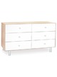 Merlin 6 Drawer Dresser White/Birch